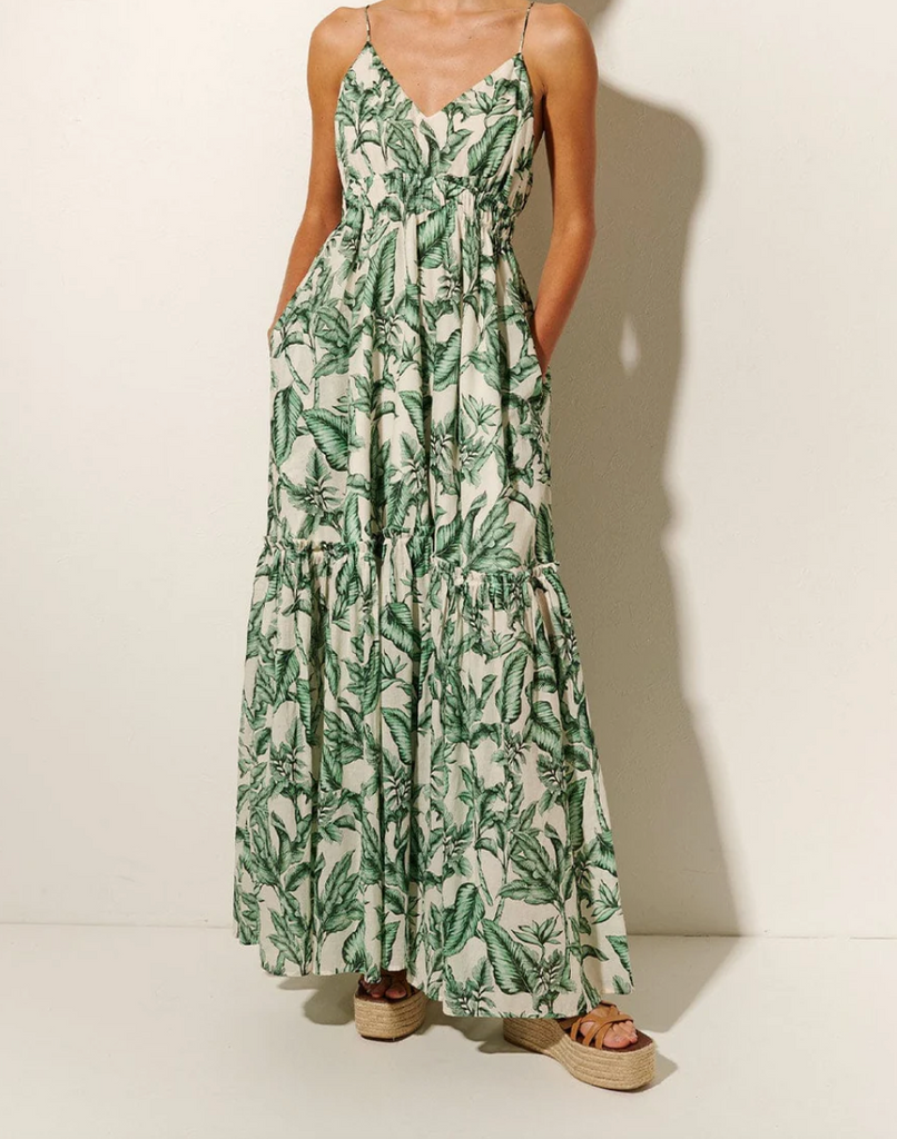 Kivari Tropico Maxi Dress Green Palm