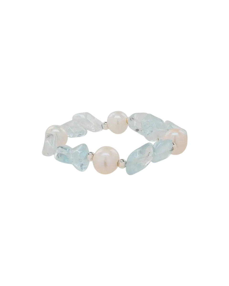 Sea Lustre |  Blue Topaz & Freshwater Pearl Bracelet | Vagabond | Apparel | Boutique