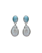 Sea Lustre |  Larimar & Baroque Pearl Drops | Vagabond | Apparel | Boutique