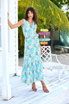 Sea Lustre | Kimono Wrap Dress | Front | Vagabond | Apparel | Boutique