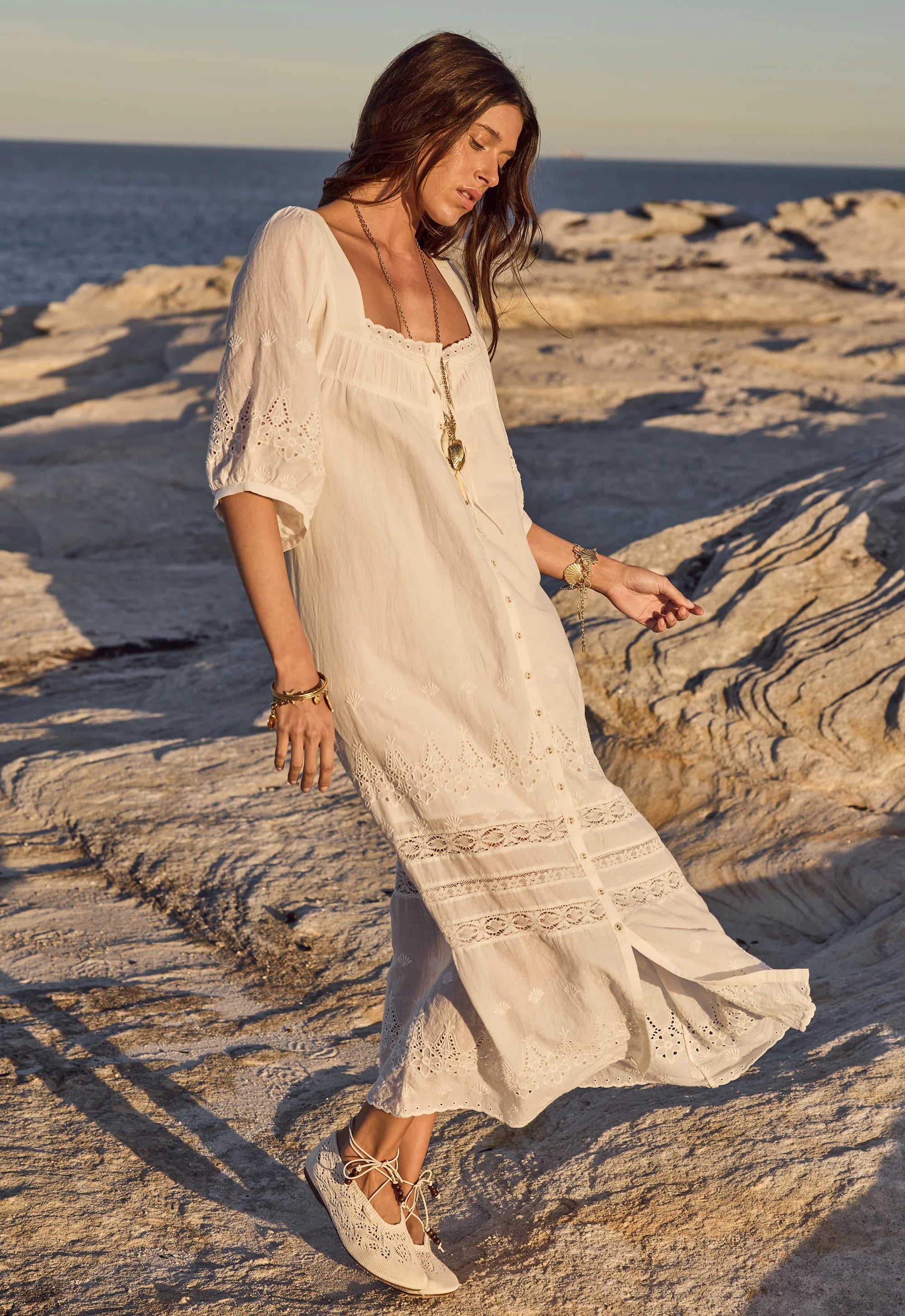 Spell | Maiden Lace Midi Dress | Antique White | Vagabond | Apparel | Boutique