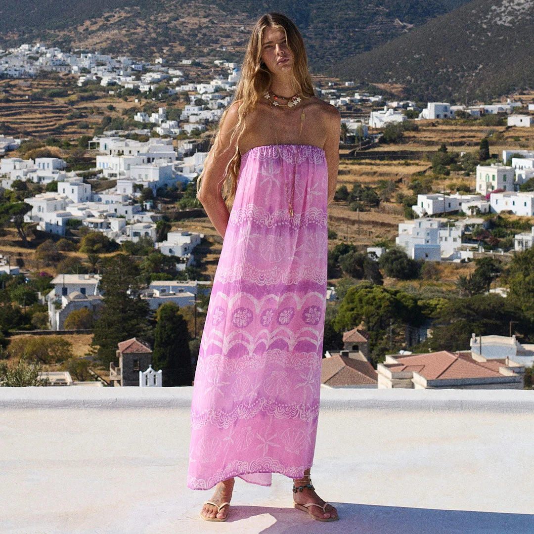 Spell | Mermaid Cove Strapless Maxi Dress | Front | Vagabond | Apparel | Boutique