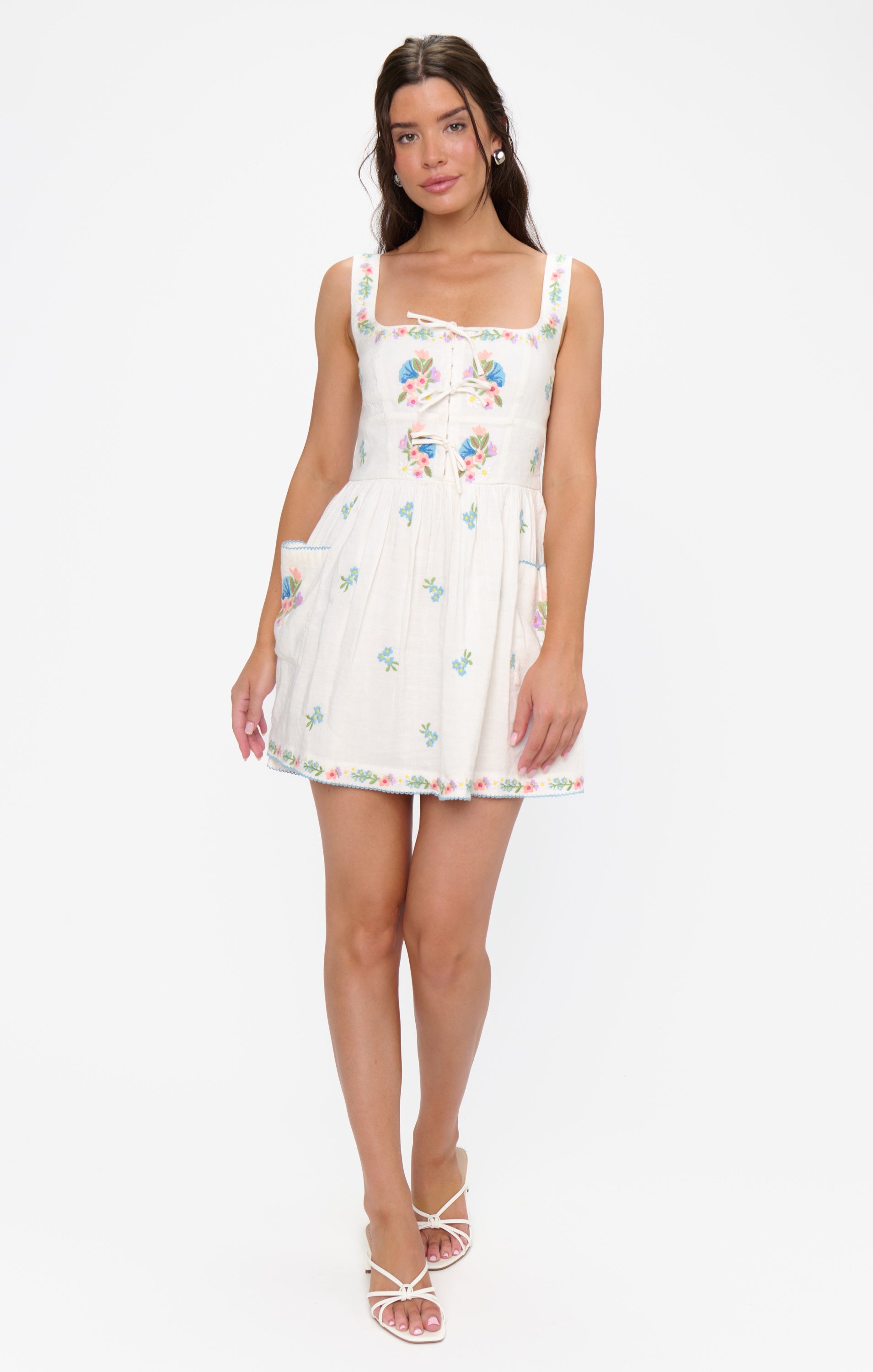 Demi Mini Dress, in Wild Meadow Embroidery, Size: Small | Show Me Your Mumu Demi Mini Dress, in Wild Meadow Embroidery, Size: Small | Show Me Your Mumu