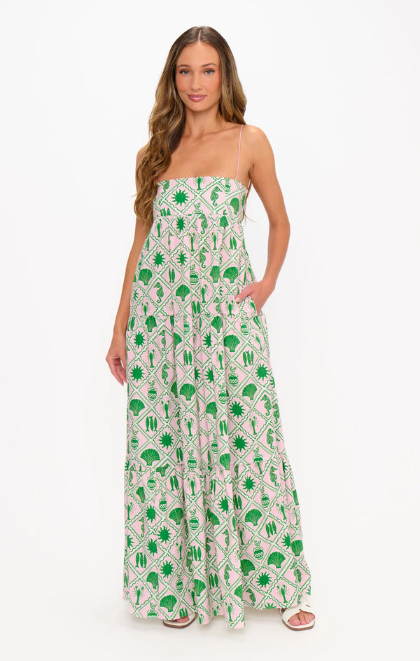 mumu dress Long Weekend Maxi Dress, in Coastal Collage