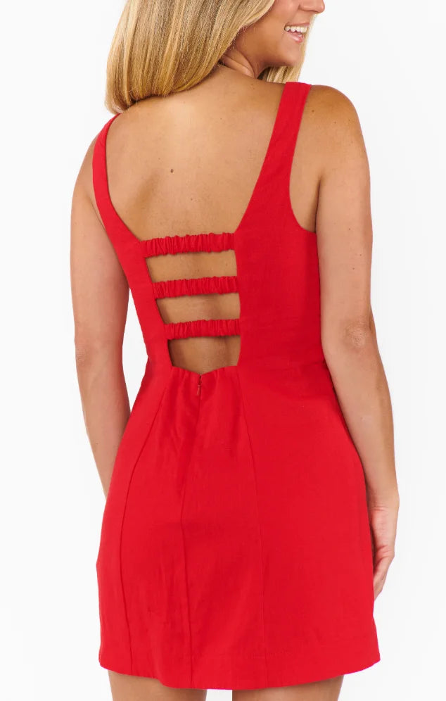 Show Me Your Mumu | Steph | Mini | Dress | Red | Linen | Vagabond | Apparel | Boutique