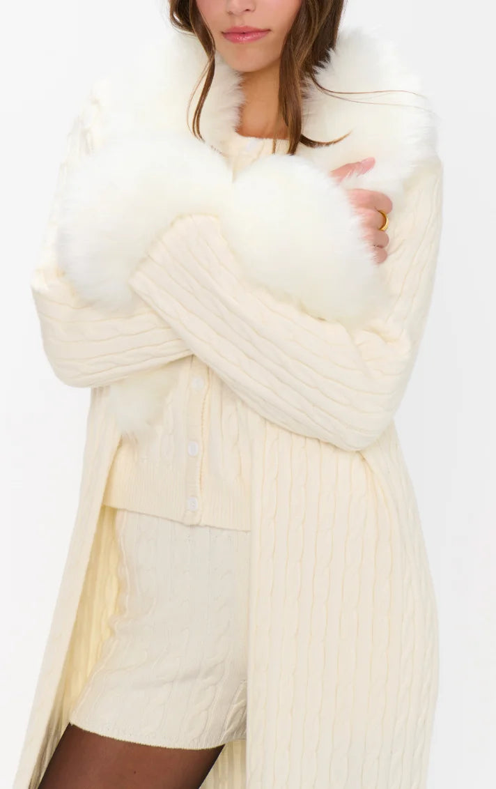 Show Me Your Mumu | Stormi Cardigan W/Faux Fur | Front | Vagabond | Apparel | Boutique