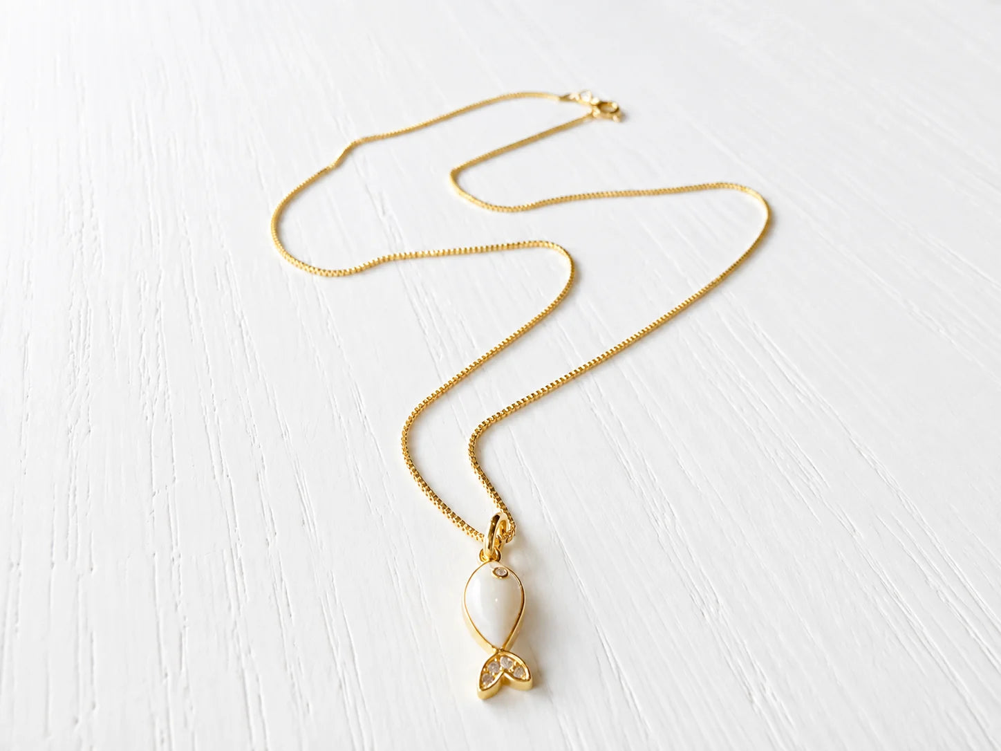 Silver Girl Enamel Fish Necklace