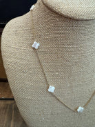 Silver Girl | MOP Tin Cup Quatrafoil Necklace | Close | Vagabond | Apparel | Boutique