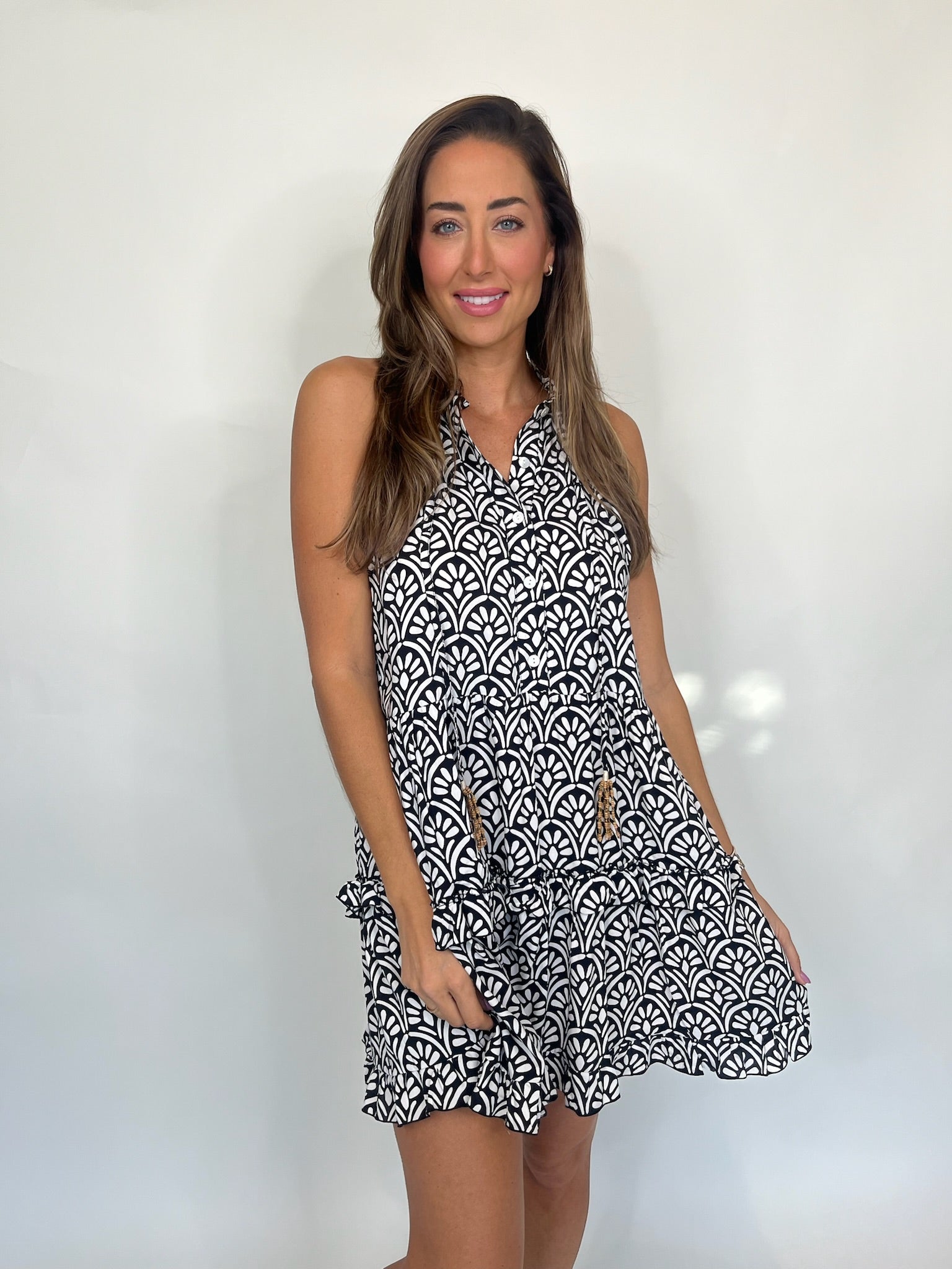 Skemo Art Deco Celeste Short Dress Black | Vagabond Apparel Boutique