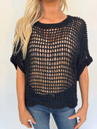 Skemo | Azure Crochet Classic Top | Black | Close | Vagabond | Apparel | Boutique