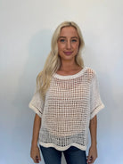 Skemo | Azure Crochet Classic Top | White | Front | Vagabond | Apparel | Boutique