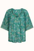Spell | Elysian | Short | Sleeve | Blouse  | Jade | Front | Vagabond | Apparel | Boutique
