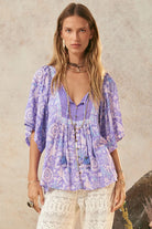 Spell | Sannah Short Sleeve Blouse | Lavender | Vagabond | Apparel | Boutique