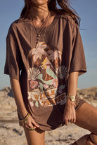 Spell | Villa Tropic Oversized Biker Tee | Close | Vagabond | Apparel | Boutique