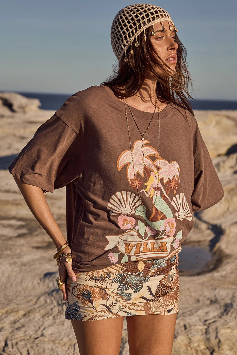 Spell | Villa Tropic Oversized Biker Tee | Model | Vagabond | Apparel | Boutique
