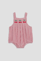Splendid | Infant Girl Cherry Pinstripe Onesie | Vagabond | Apparel | Boutique