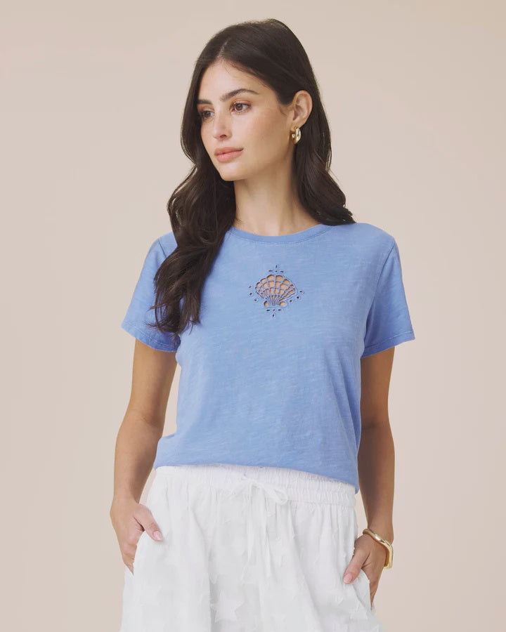 Splendid Seashell Embroidered Tee