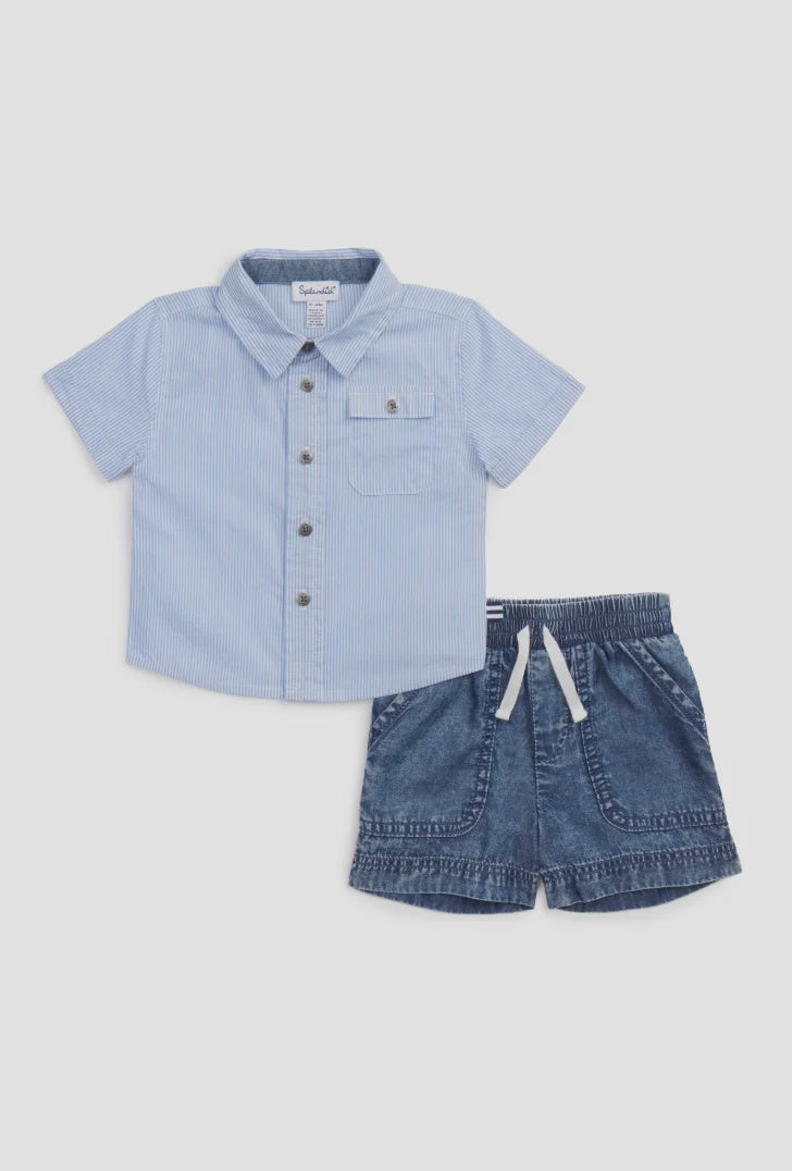 Splendid Toddler Boy Beach Button Down Shirt Set