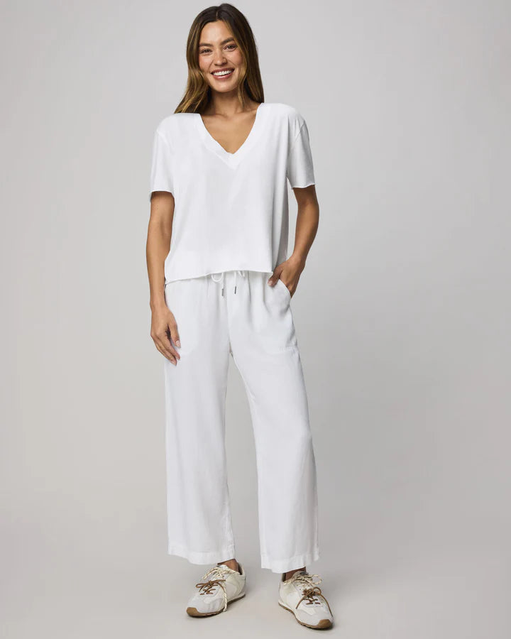 Splendid | Angie Crop Wide Leg Pant | White | Full | Vagabond | Apparel | Boutique