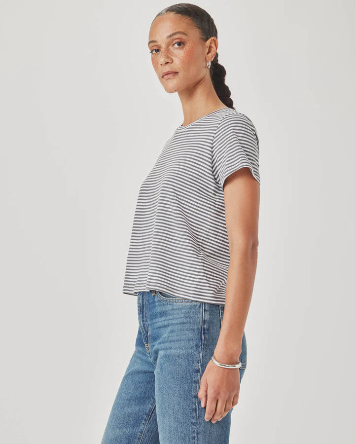 Splendid | Louisa Stripe Short Sleeve Tee | Ink | Side | Vagabond | Apparel | Boutique