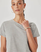 Splendid | Louisa Stripe Short Sleeve Tee | Olive | Close | Vagabond | Apparel | Boutique