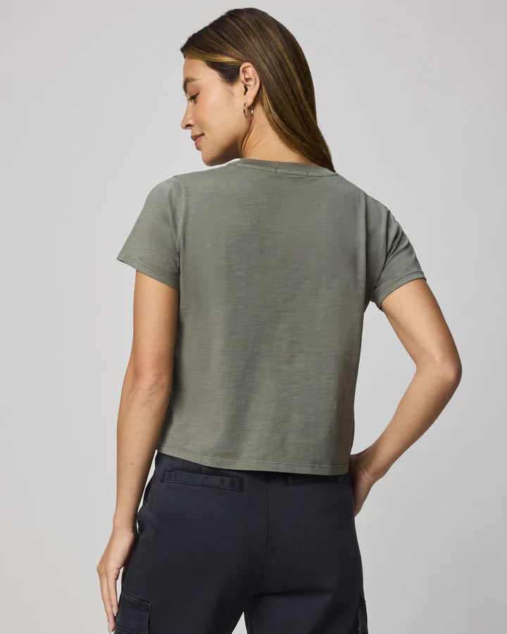 Splendid | Louisa Short Sleeve Tee | Olive | Back | Vagabond | Apparel | Boutique
