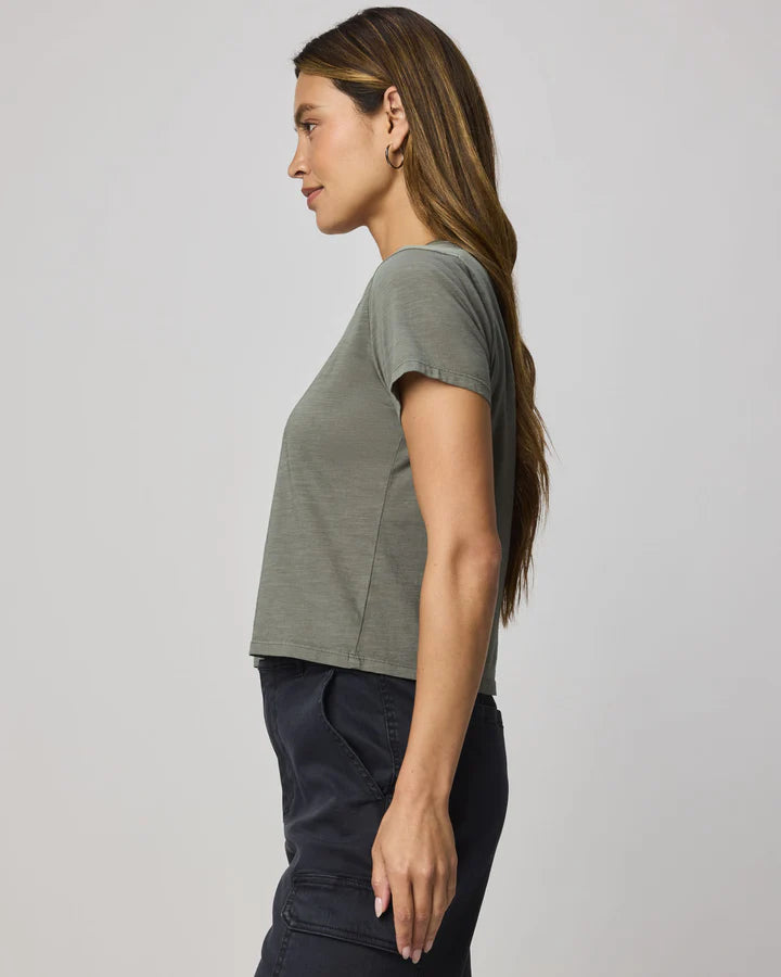 Splendid | Louisa Short Sleeve Tee | Olive | Side | Vagabond | Apparel | Boutique