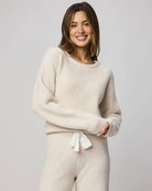 Splendid | Stassi Satin Tie Sweater | Oak Heather | Vagabond | Apparel | Boutique