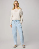 Splendid |  Angie Indigo Straight Leg Pant | Bleached | Model | Vagabond | Apparel | Boutique