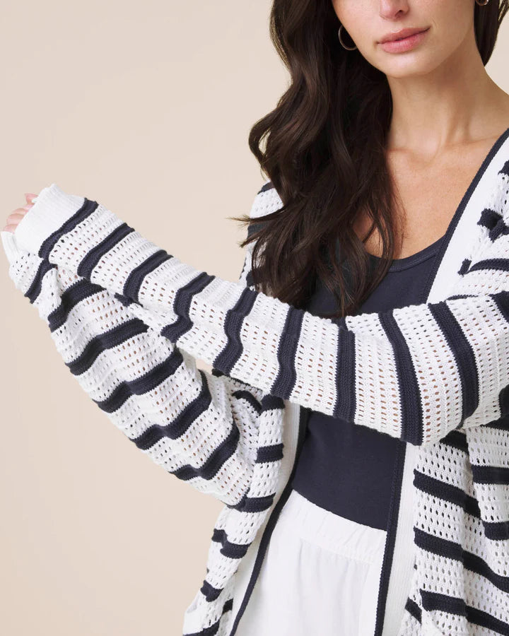 Splendid Beckham Stripe Open Cardi