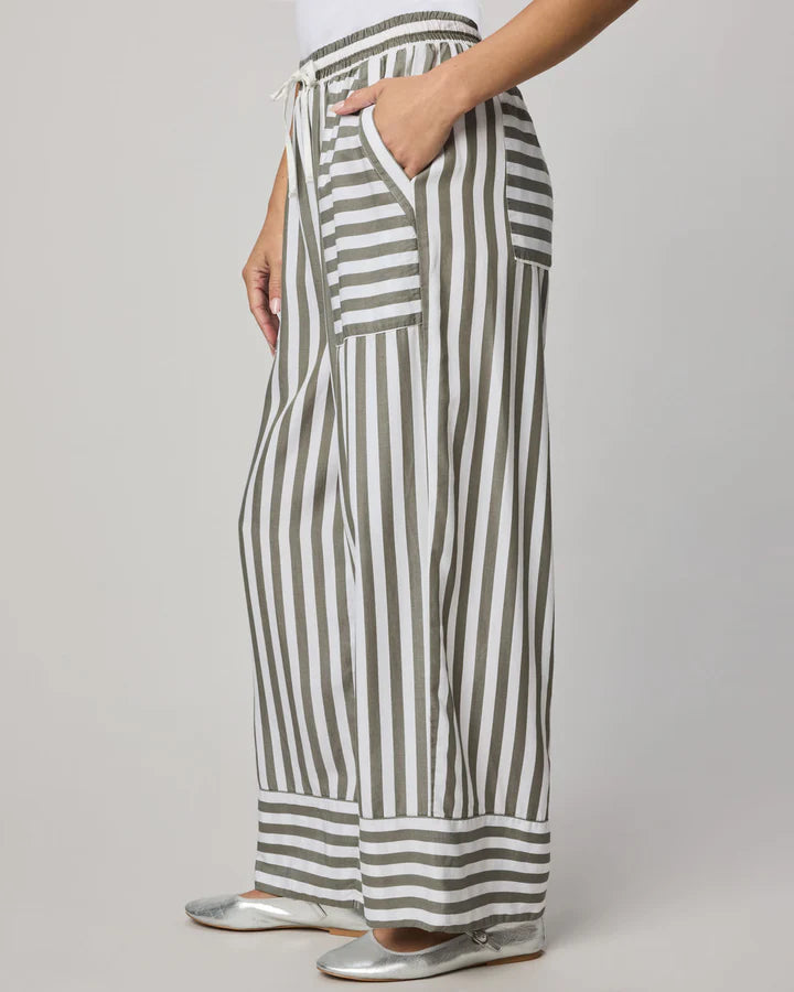 Splendid | Ella Stripe Pant | Olive | Side | Vagabond | Apparel | Boutique