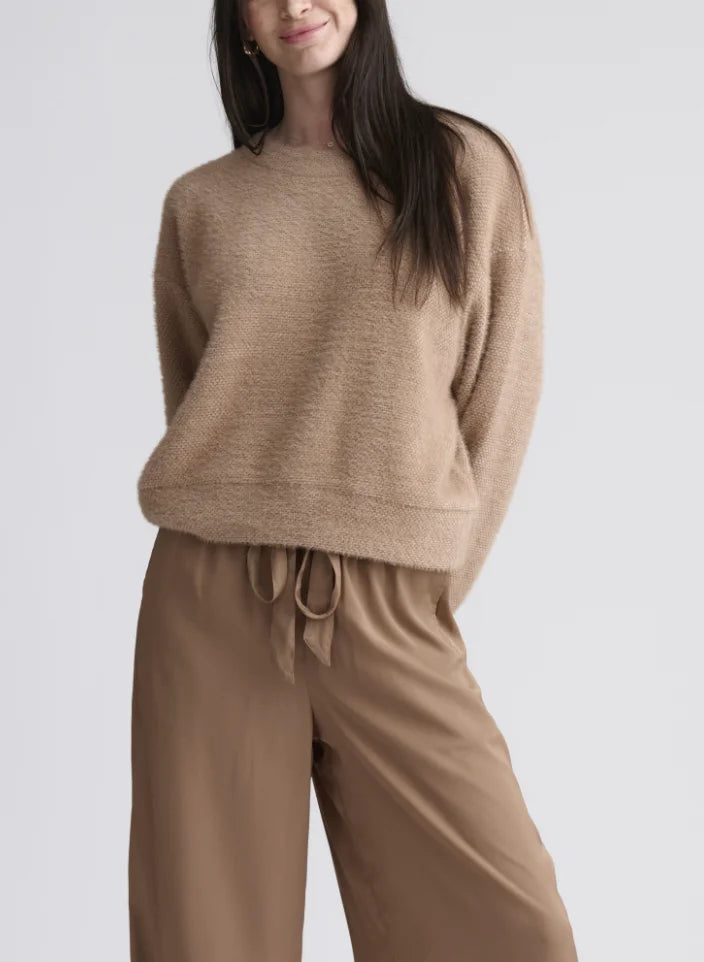 Splendid | Fallon Fuzzy Crewneck | Macchiato | Vagabond | Apparel | Boutique