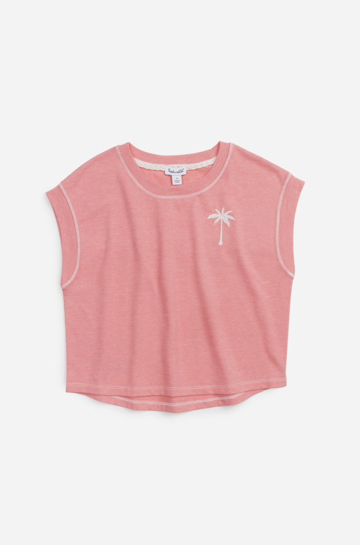Splendid Girls | Tropical Palm Embroidered Tee | Vagabond | Apparel | Boutique