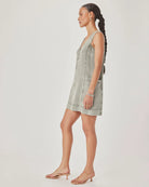 Splendid | Lounge Denim Mini Dress | Eucalyptus | Side | Vagabond | Apparel | Boutique