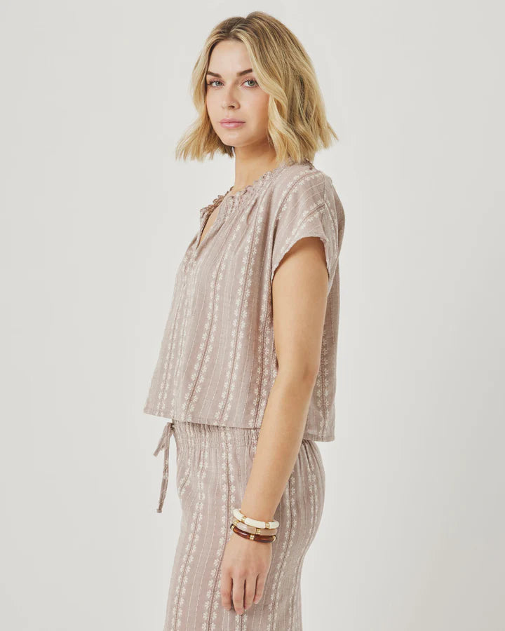 Splendid | Meadow Blouse | Light Wicker | Side | Vagabond | Apparel | Boutique