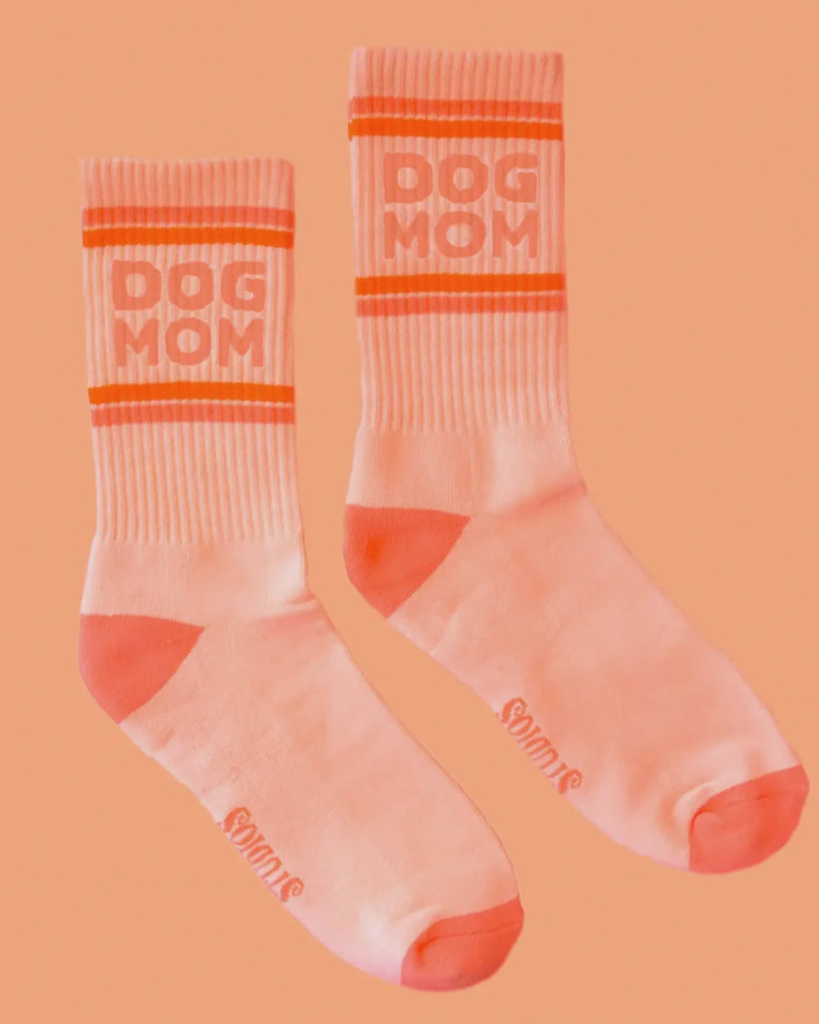 Sunshine Studios | Dog Mom Stripe Rib Crew Socks | Vagabond | Apparel | Boutique