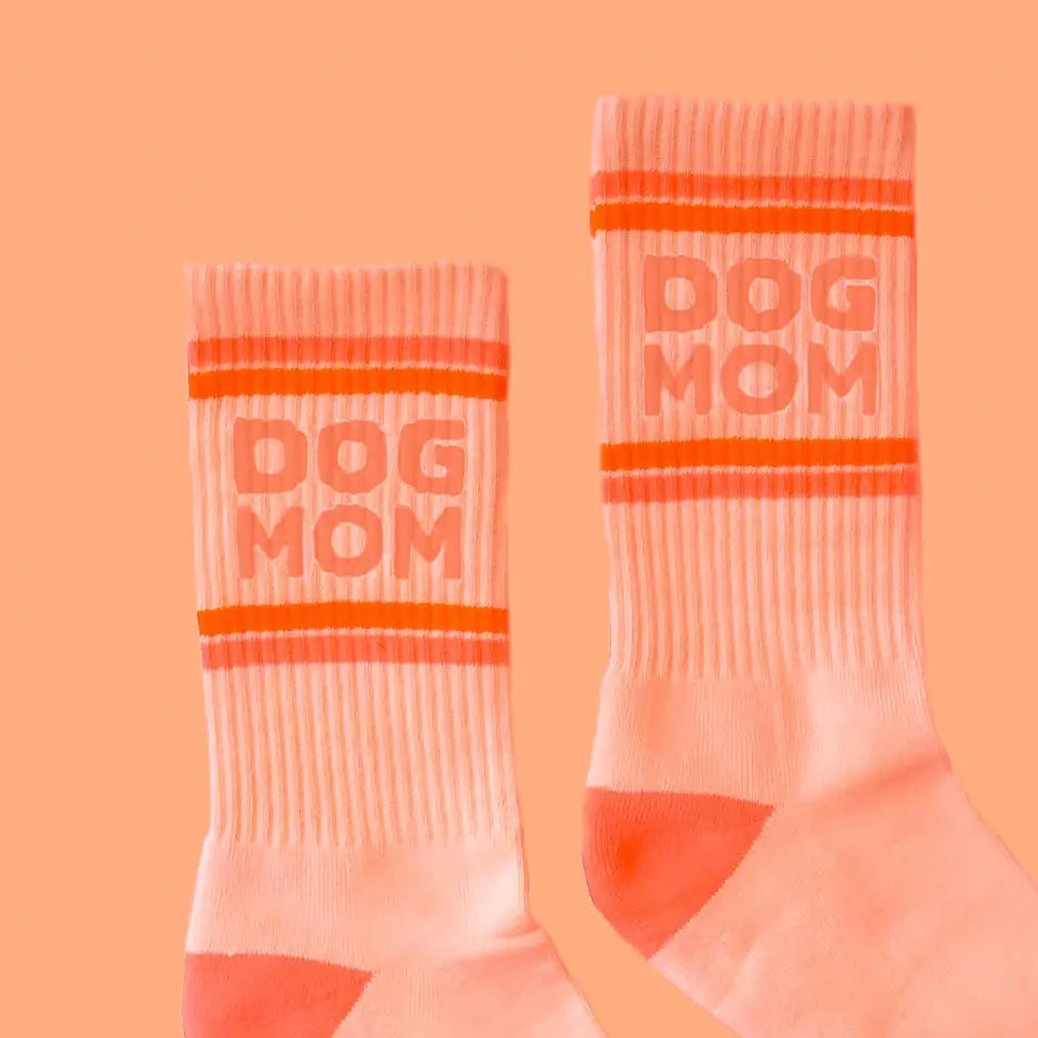 Sunshine Studios | Dog Mom Stripe Rib Crew Socks | Close | Vagabond | Apparel | Boutique