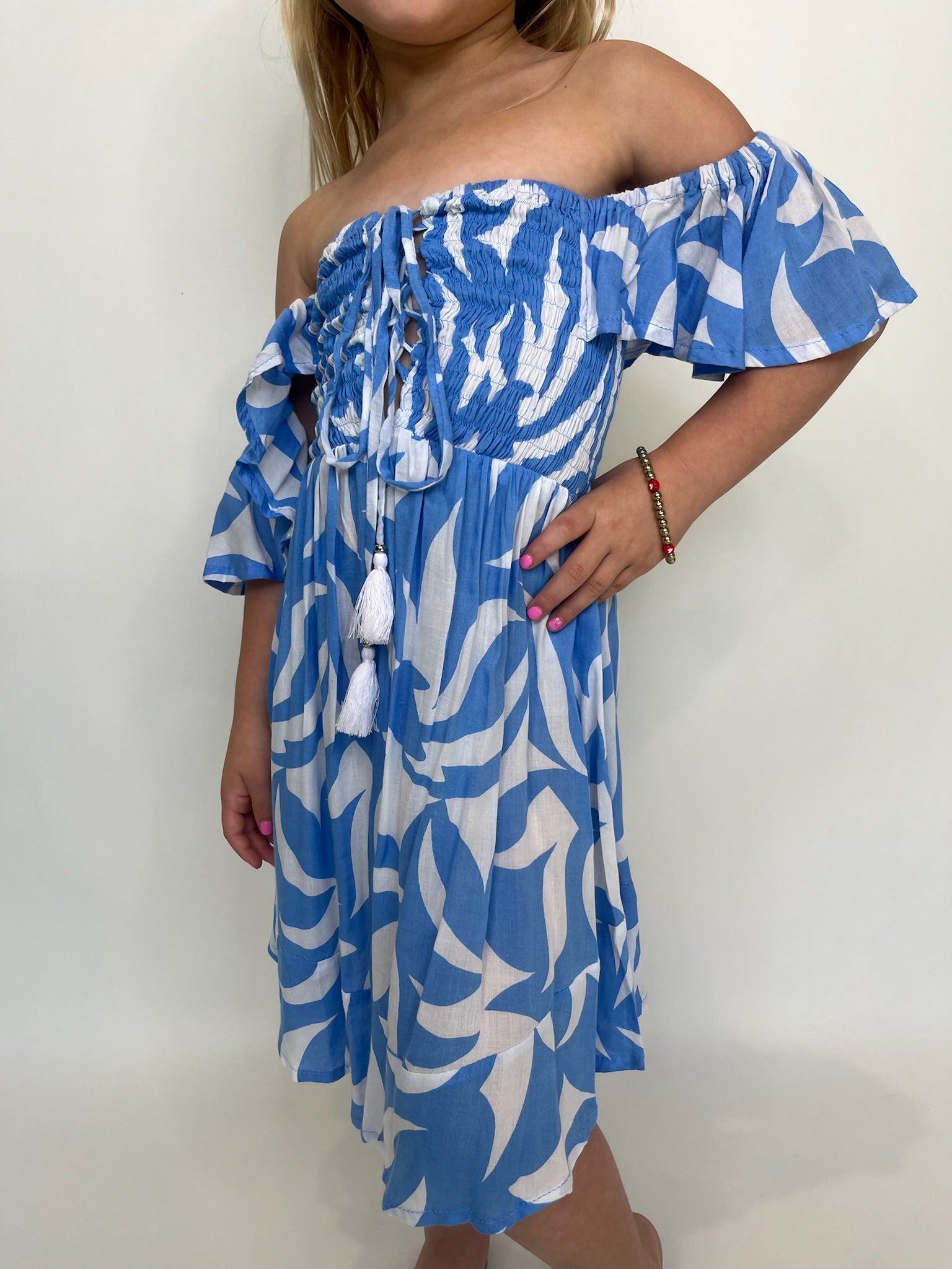 Tiare Hawaii Kid Happiness Dress Geo Sky | Vagabond Apparel Boutique