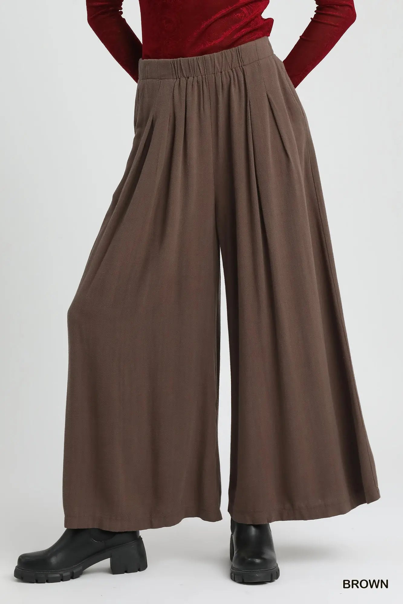 Umgee | Linen High-Waisted Wide Leg Palazzo Pants | Vagabond | Apparel | Boutique