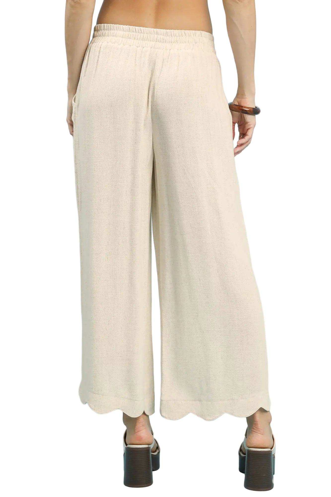 Umgee | Scallop Wide Leg Pant | Back | Vagabond | Apparel | Boutique