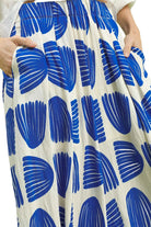Umgee | Shell Block Print Wide Leg Pant | Cerulean | Close | Vagabond | Apparel | Boutique