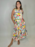 Umgee Abstract Print Front Button Down Skirt | Vagabond Apparel Boutique