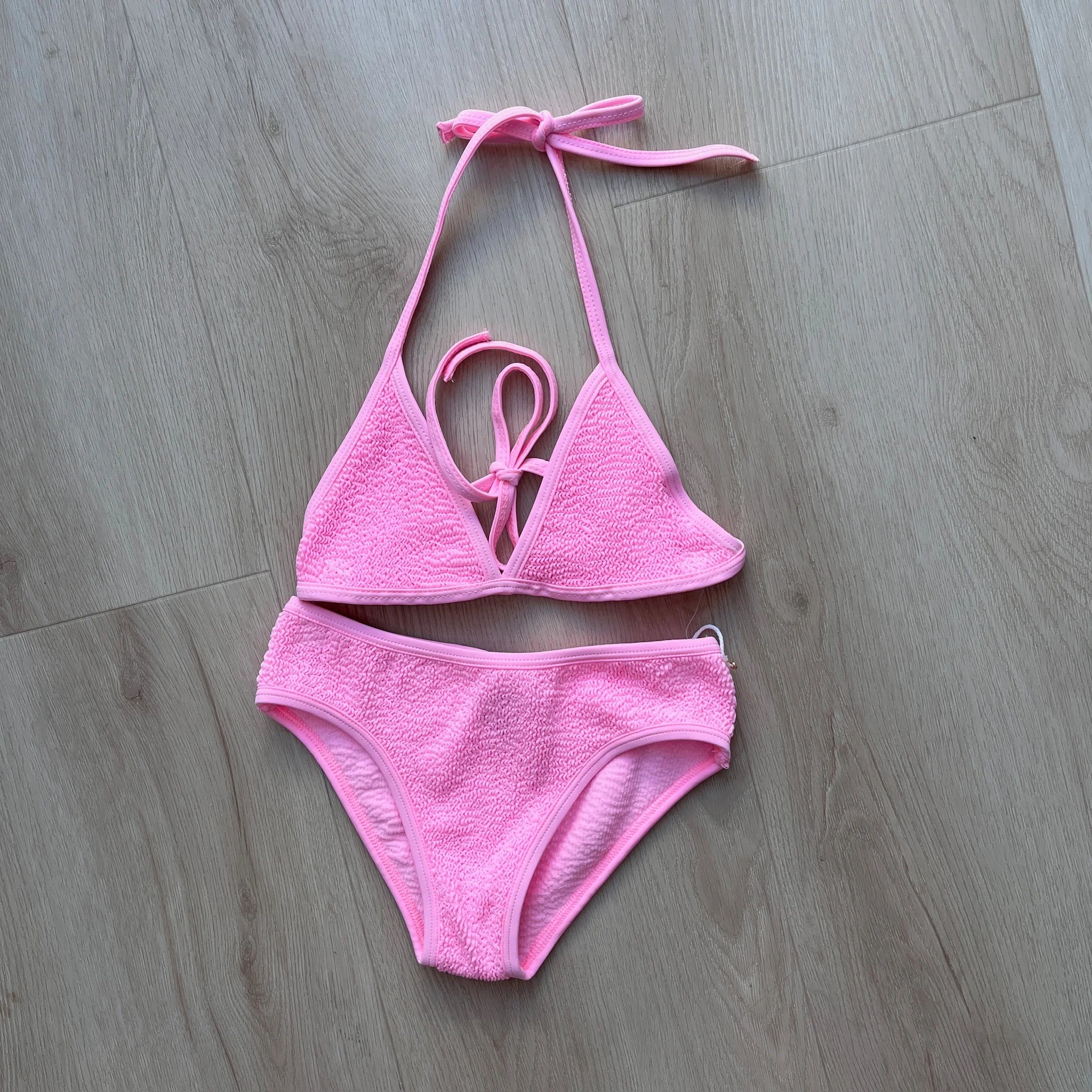 Vintage Havana | 2 Piece Crinkle Swimsuit  | Pink | Vagabond | Apparel | Boutique