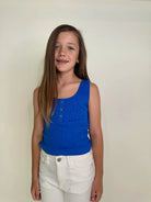 Vintage Havana | Kid | Henley Tank | Royal | Front | Vagabond | Apparel | Boutique