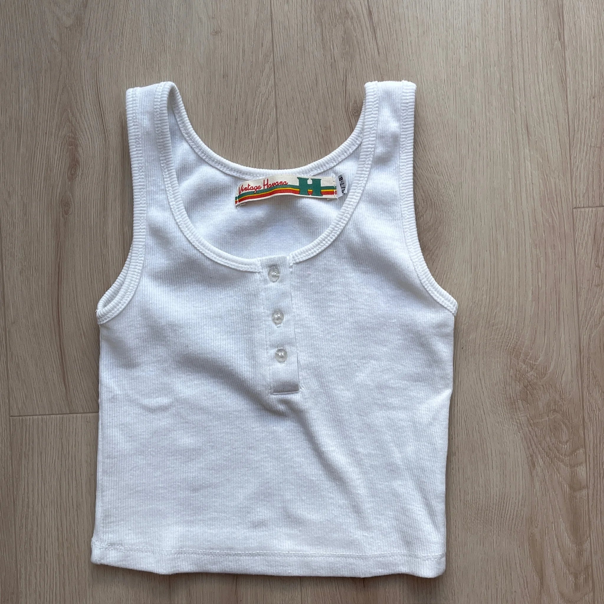 Vintage Havana | Kid | Henley Tank | White | Vagabond | Apparel | Boutique