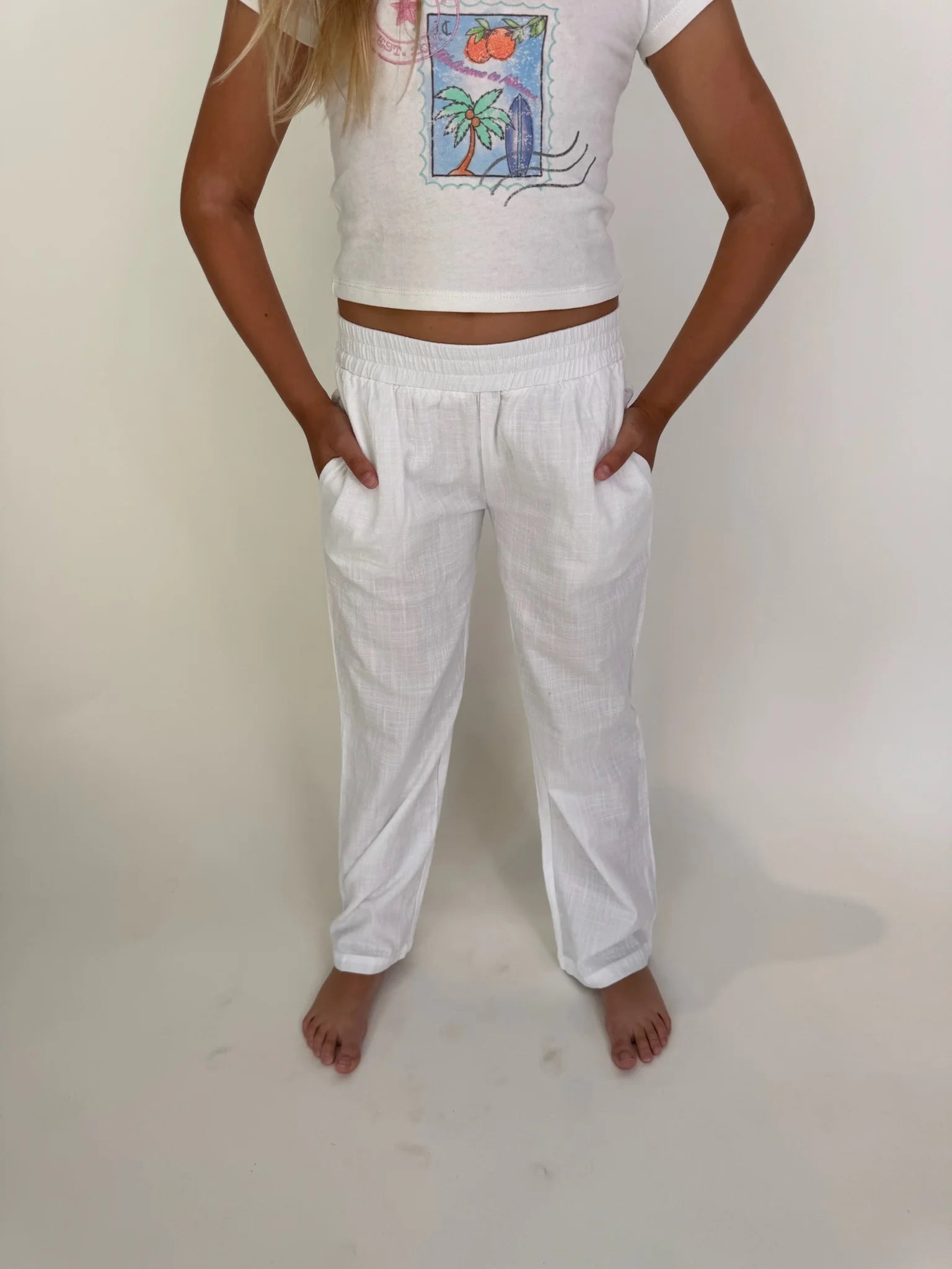 Vintage Havana | Kid | Pull On Pant | White | Vagabond | Apparel | Boutique