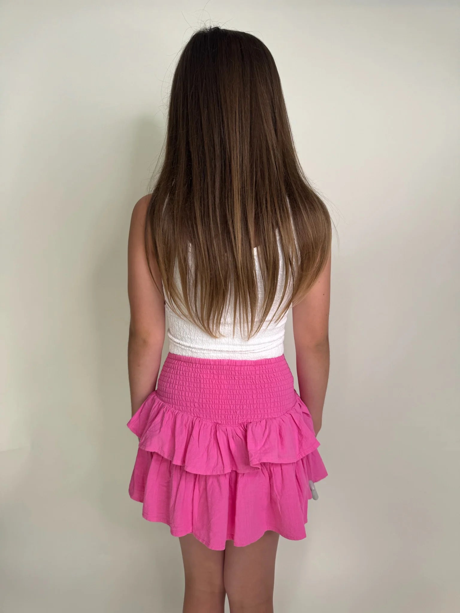 Vintage Havana | Kid | Ruffle | Skort | Pink | Back | Full | Vagabond | Apparel | Boutique