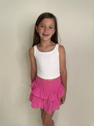 Vintage Havana |  Kid | Ruffle | Skort | Pink | Front | Vagabond | Apparel | Boutique