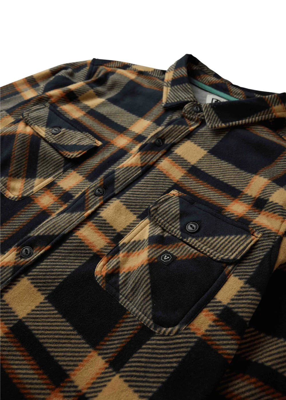 Vissla | Eco-zy LS Polar Flannel | Black | Close | Vagabond | Apparel | Boutique