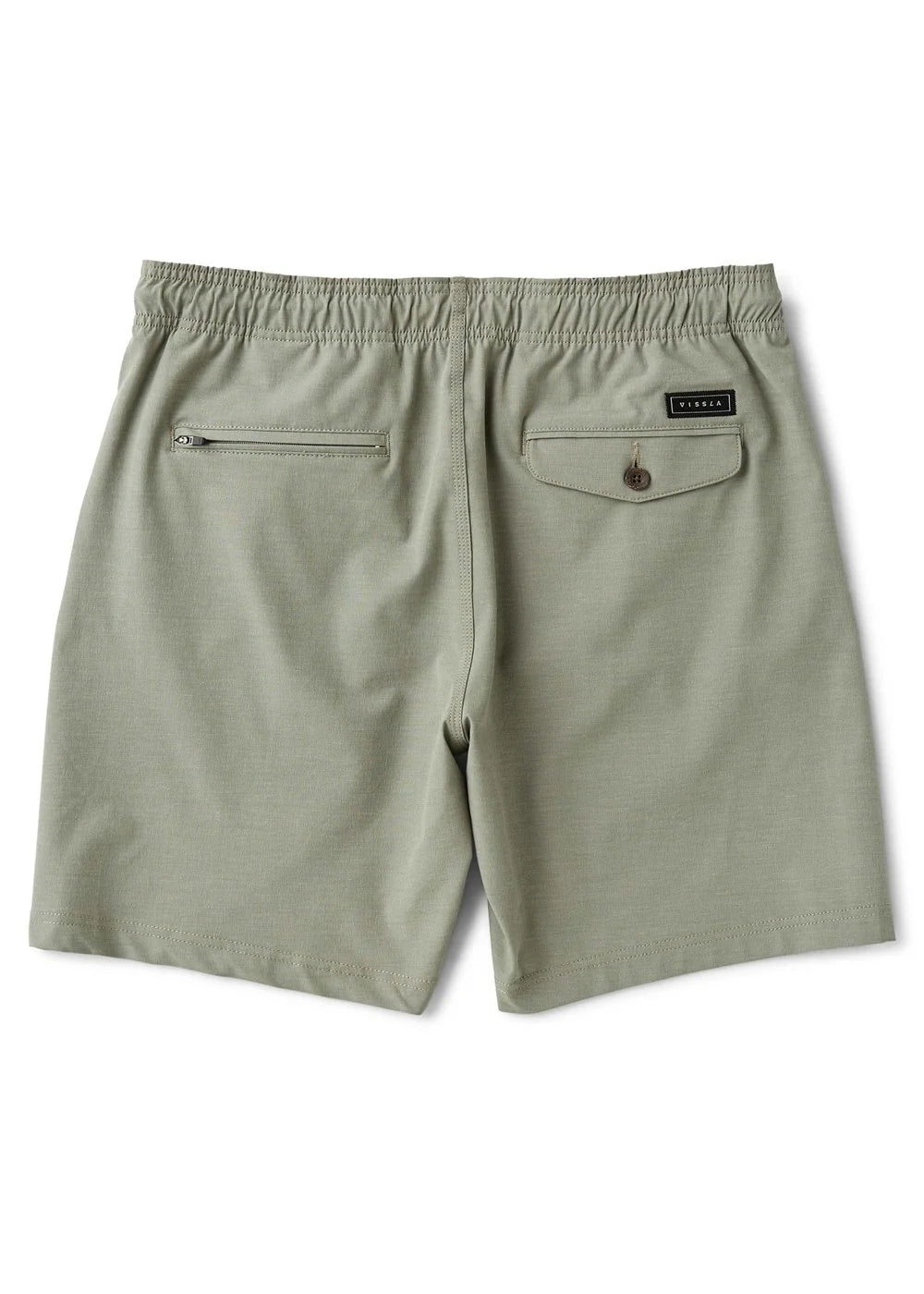 Vissla  | Hemp No See Ums Eco 18" Elastic Walkshort | Fatigue | Back | Vagabond | Apparel | Boutique